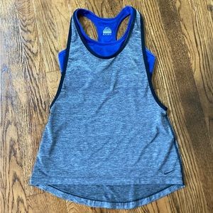 Nike Blue Black Gray Sports Bra Tank Pump Cover XS